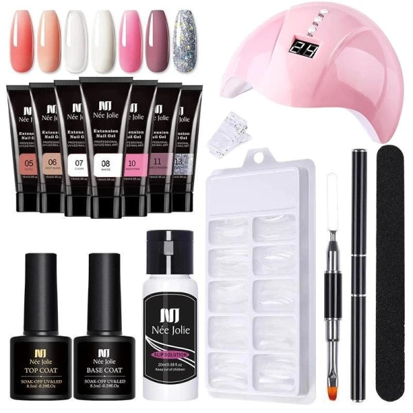 Poly Builder Gel Kit / Polygel med UV-lampa - Nail Art Naglar