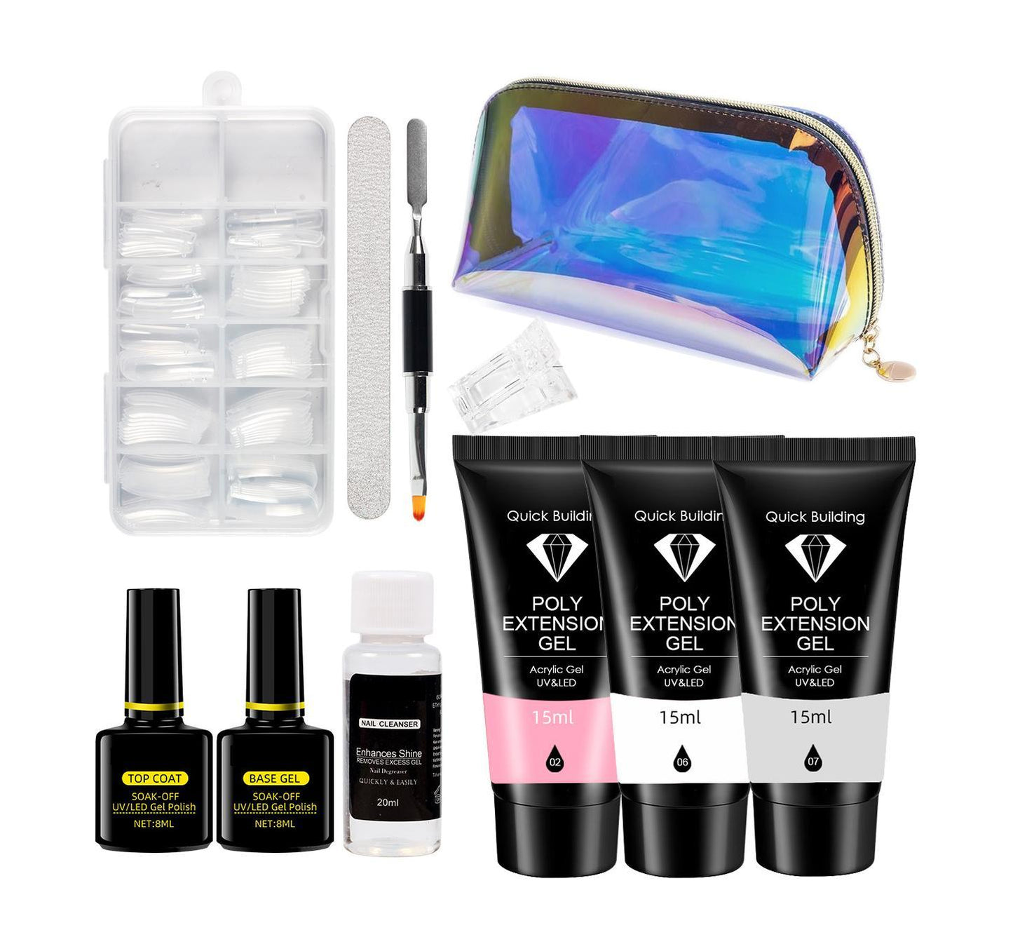 Polygel Nagelkit Nail Gel Färg Set