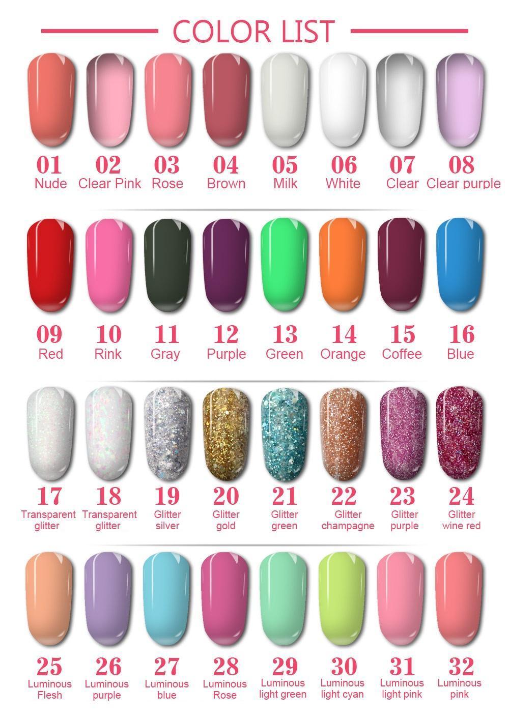 Polygel Nagelkit med UV lampa Nail Gel Färg Set