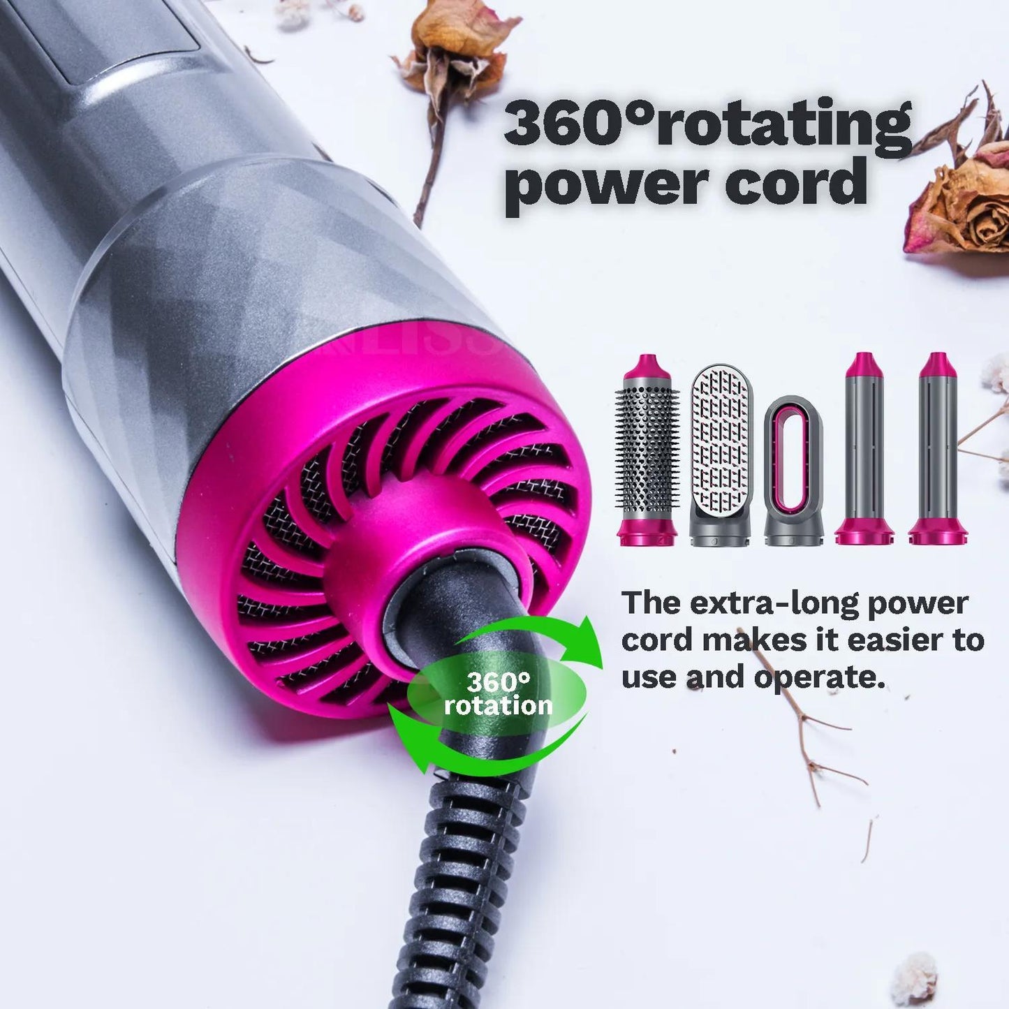 5 i 1 Professionell Hårtork Hårkrullare Hair Curler Locktång