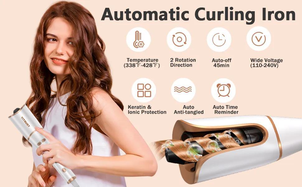 Automatisk Hårkrullare Hair Curler Locktång uppladdningsbar