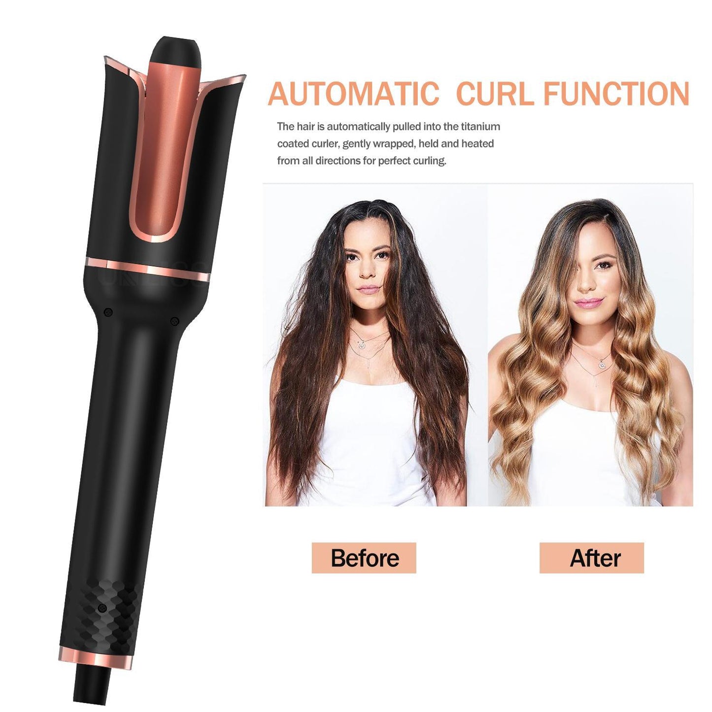 Automatisk Hårkrullare Hair Curler Locktång uppladdningsbar