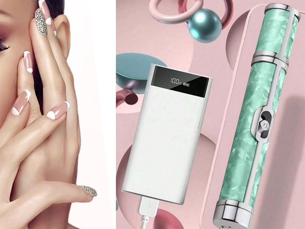 Elektrisk Nagelfil Manikyr Kit med Tillbehör - Grön