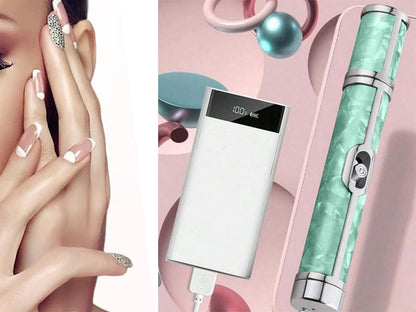 Elektrisk Nagelfil Manikyr Kit med Tillbehör - Grön