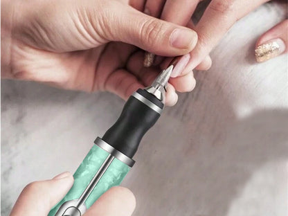 Elektrisk Nagelfil Manikyr Kit med Tillbehör - Grön