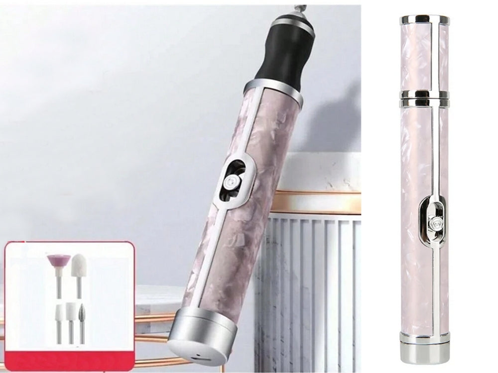 Elektrisk Nagelfil Manikyr Kit med Tillbehör - Rosa