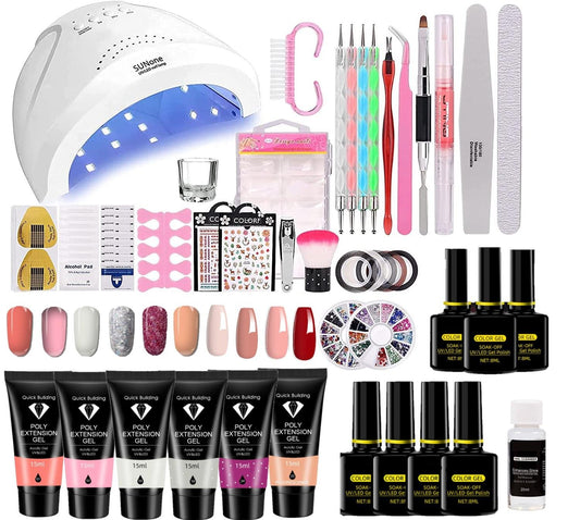Nail Gel / Polygel Nagelkit med UV lampa Nagellack