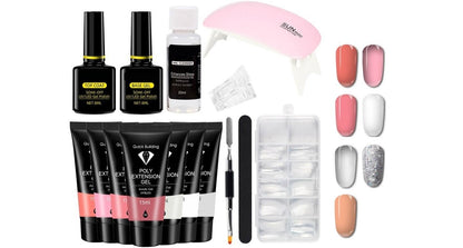 Polygel Nagelkit med UV lampa Nail Gel Färg