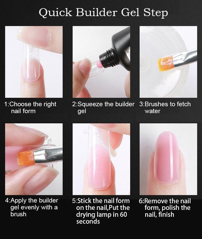 XXL UV Nagelkit Nail Gel med UV lampa Polygel Nagelslip