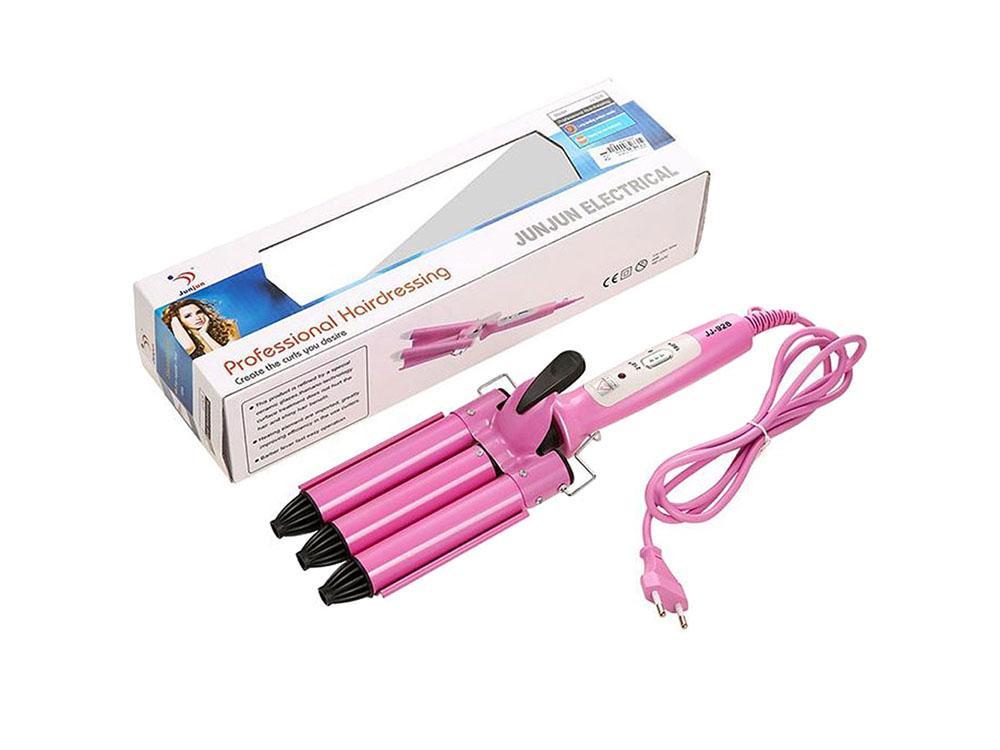 Locktång med tre stavar - Vit / Rosa
