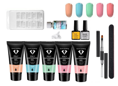 Polygel Nagelkit Nail Gel Färg Set